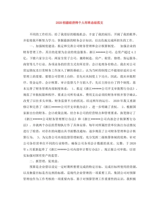 2024初级经济师个人年终总结范文 