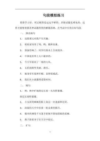 句段模拟练习
