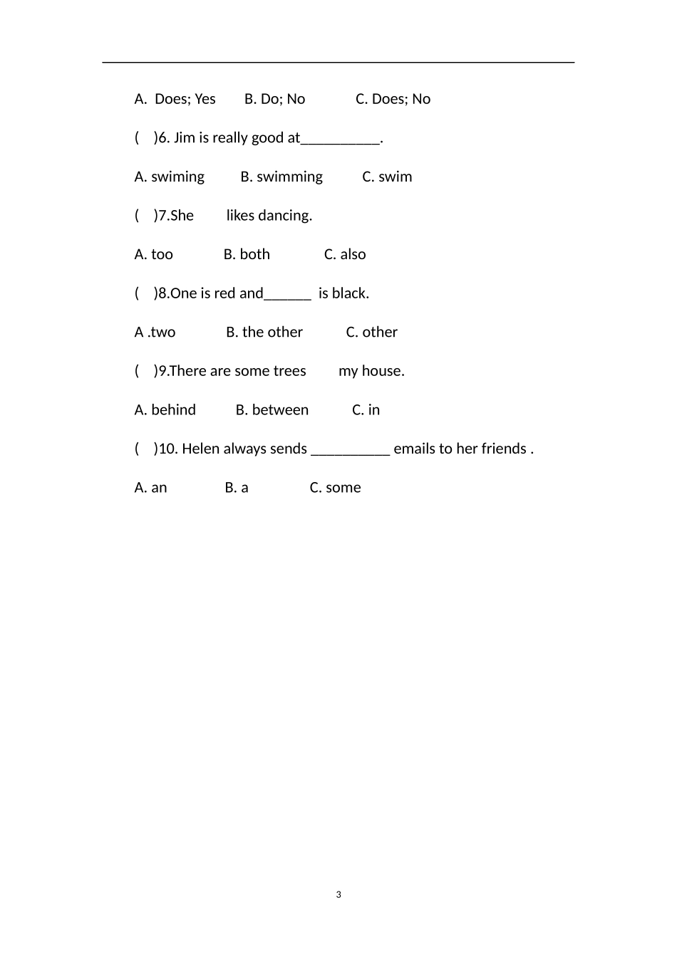 16学年度五年级第九册英语期末试卷（译林版）_第3页