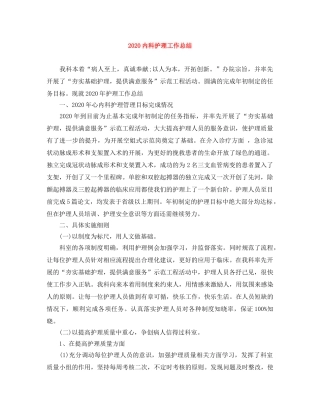 2024内科护理工作总结 