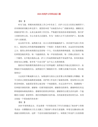 2024内科护士年终总结三篇 