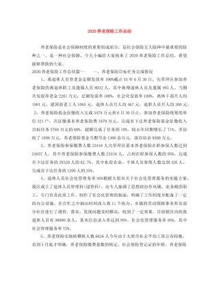 2024养老保险工作总结 