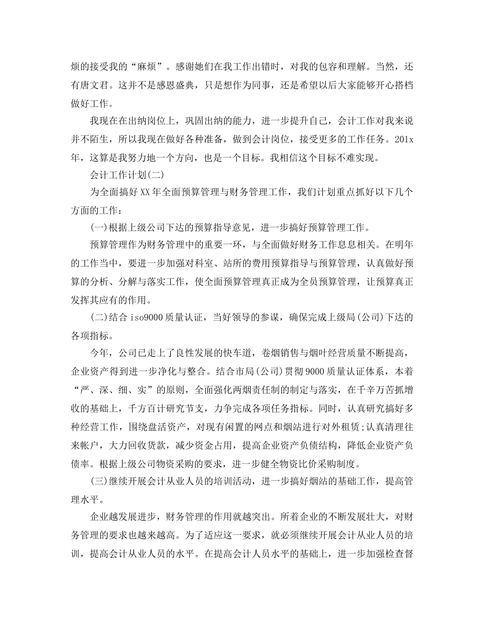 2024公司财务会计的工作计划5篇 _第2页