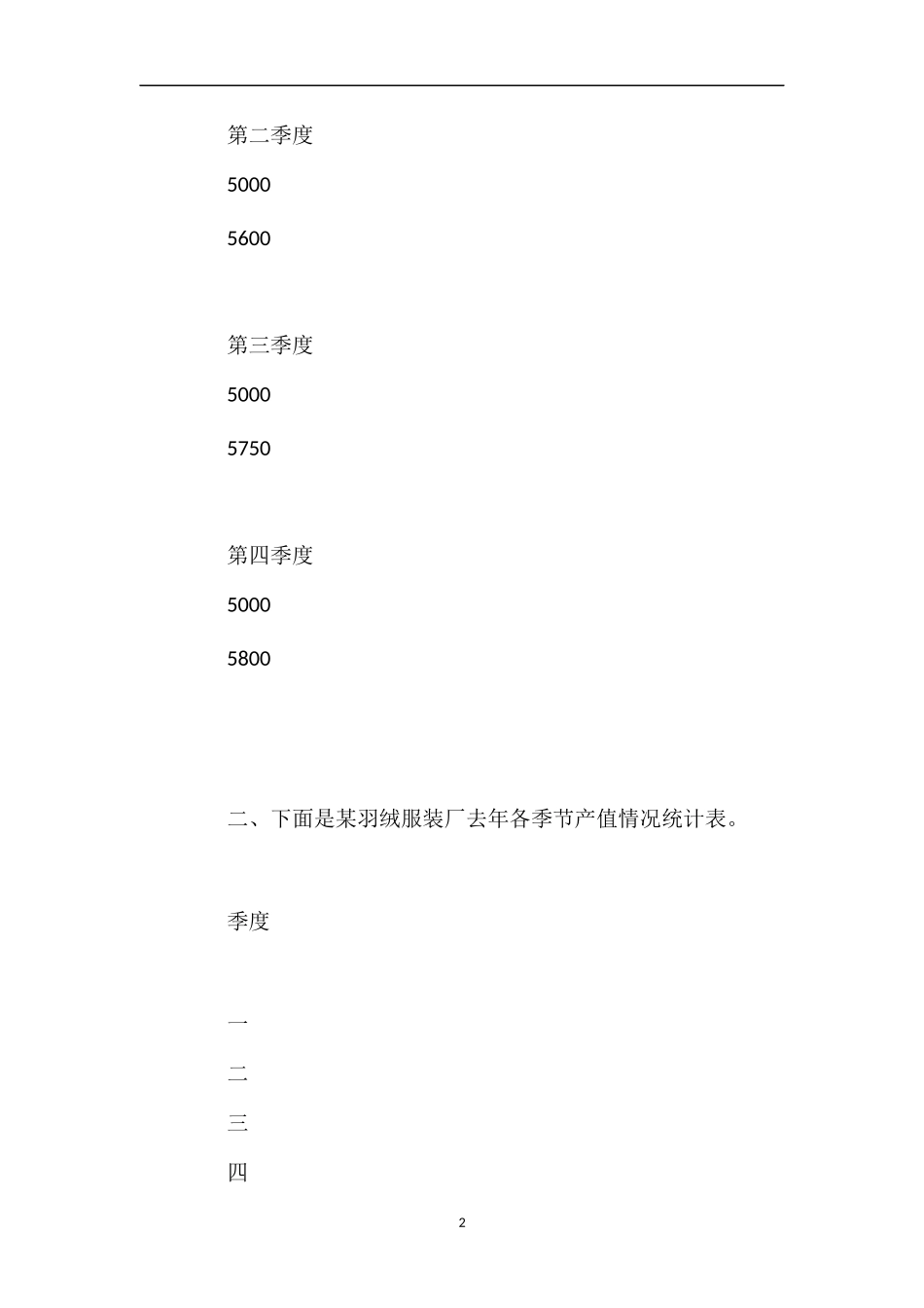 北京版五年级数学：《统计表》练习题_第2页