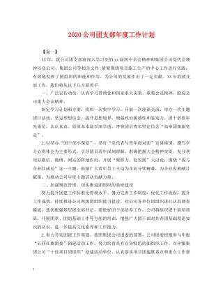 2024公司团支部年度工作计划2 