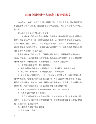 2024公司会计个人年度工作计划范文 