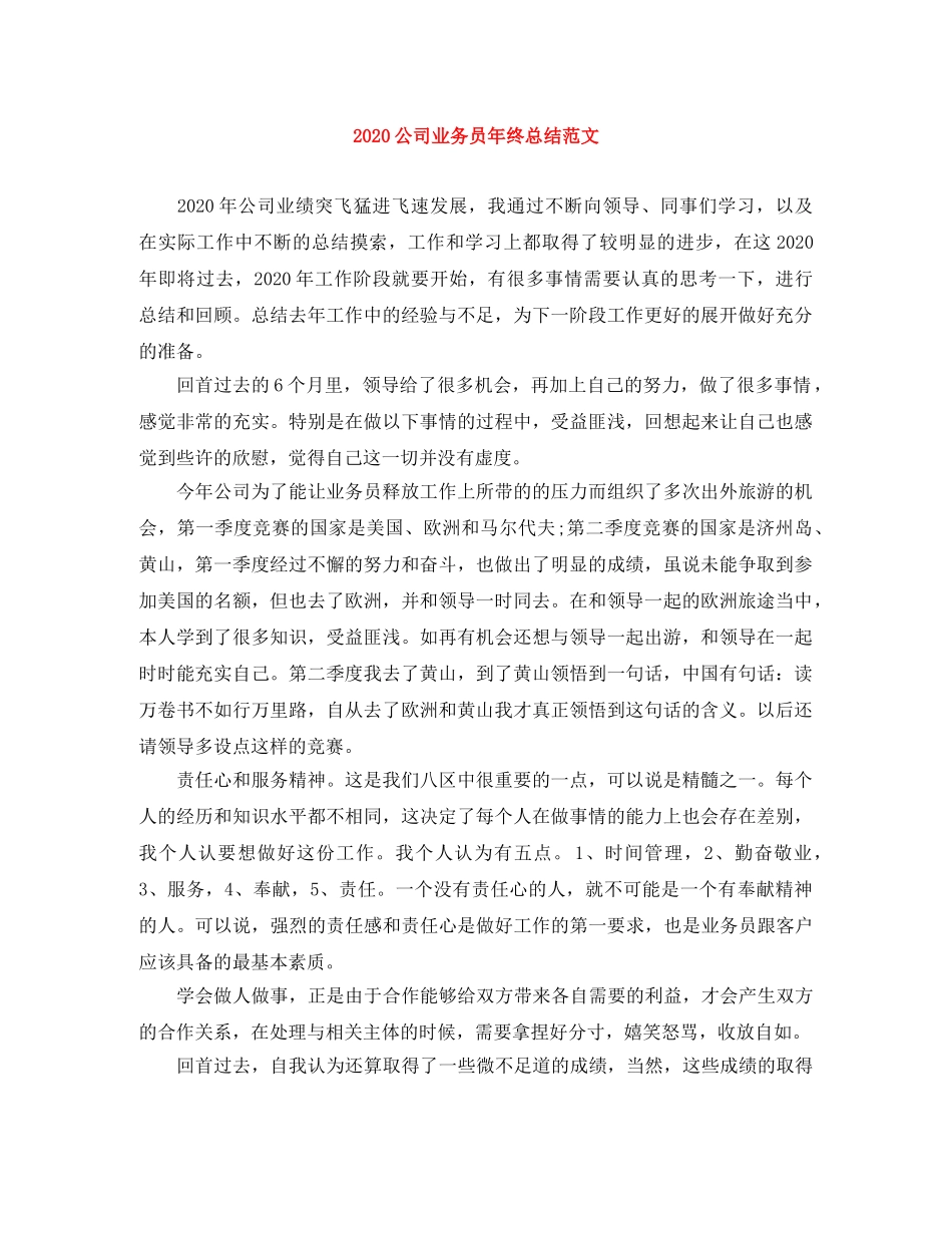 2024公司业务员年终总结范文 _第1页