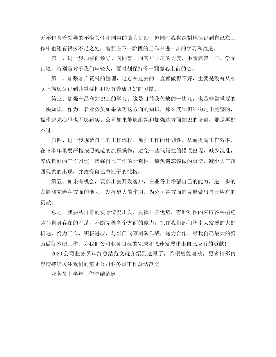 2024公司业务员年终总结范文 _第2页