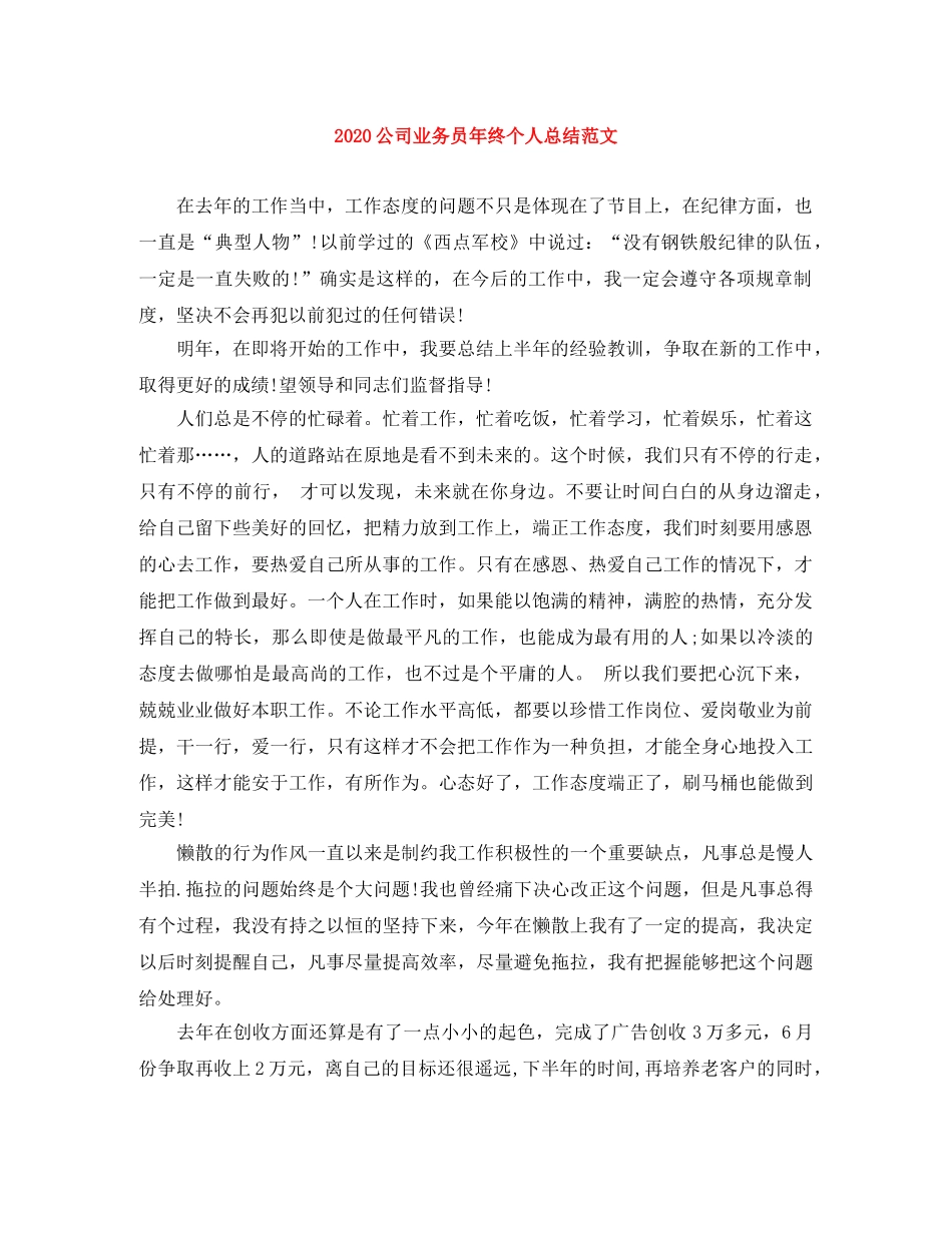 2024公司业务员年终个人总结范文 _第1页