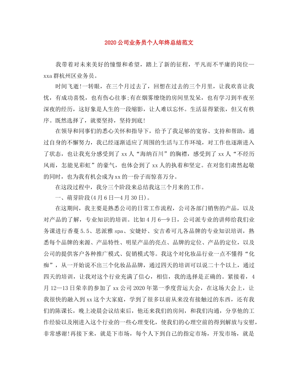 2024公司业务员个人年终总结范文 _第1页