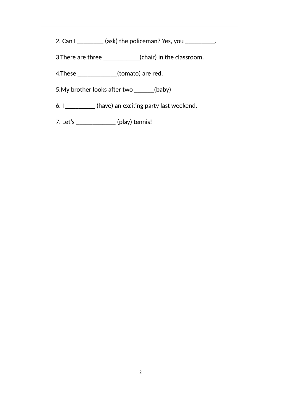 PEP版小学五年级英语上学期期末复习题_第2页