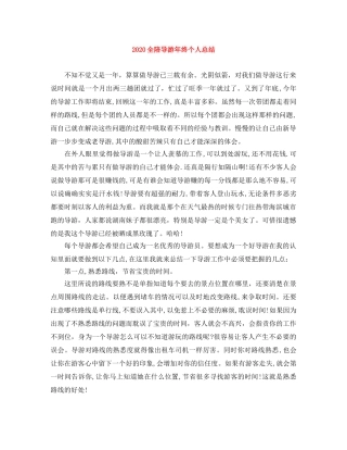 2024全陪导游年终个人总结 