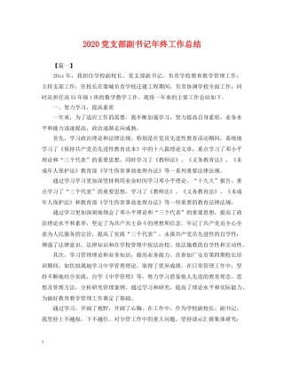 2024党支部副书记年终工作总结 