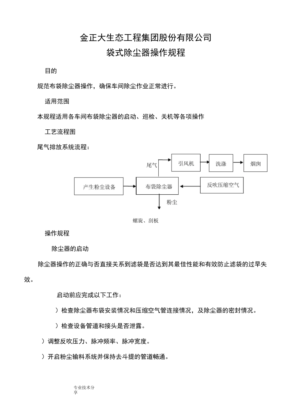 袋式除尘器操作规程完整_第1页