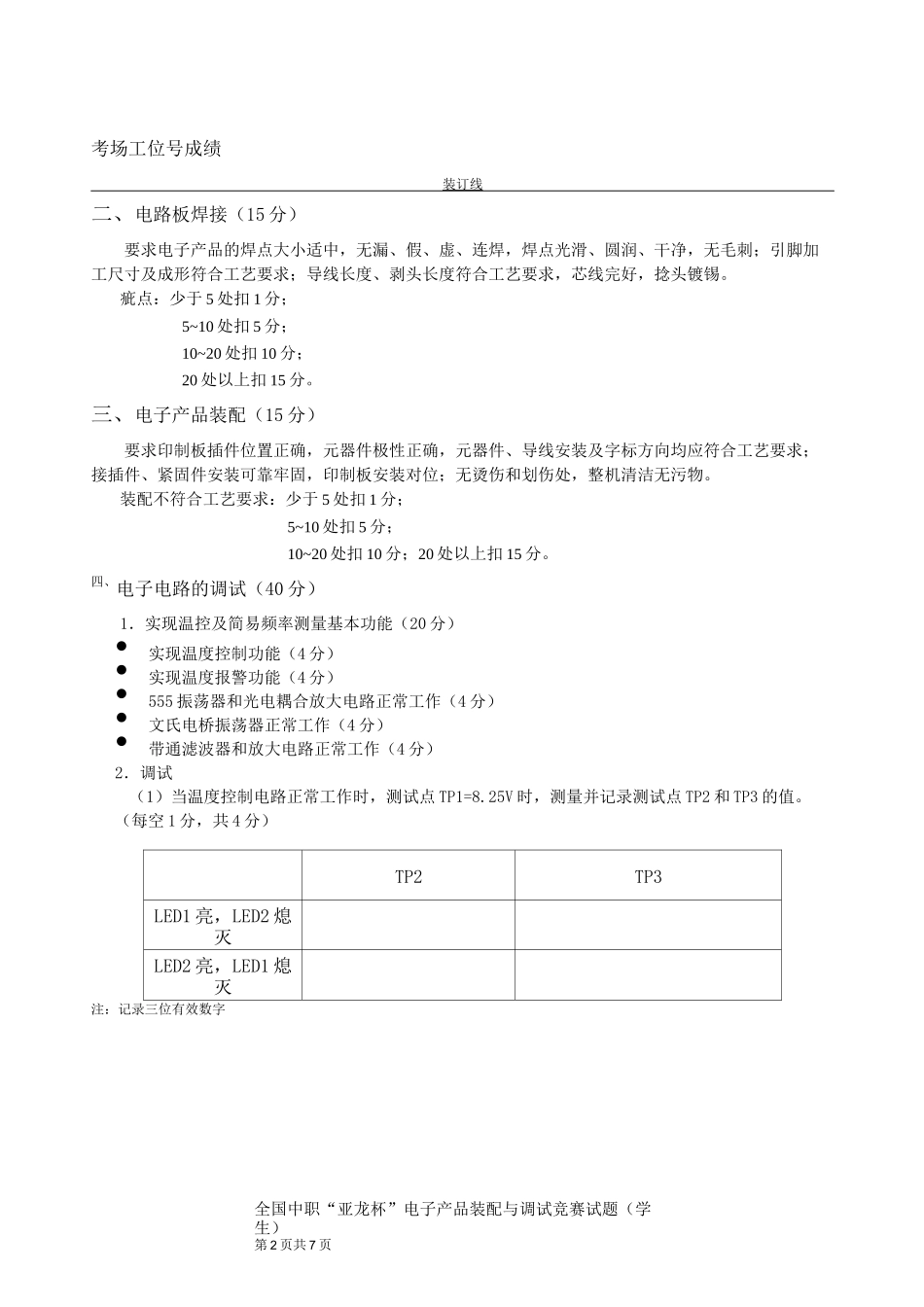 “亚龙杯“全国中职电子技能大赛正式试卷_第2页