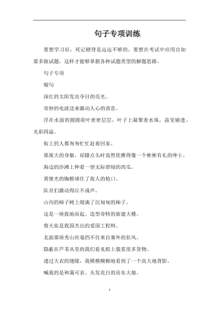 句子专项训练