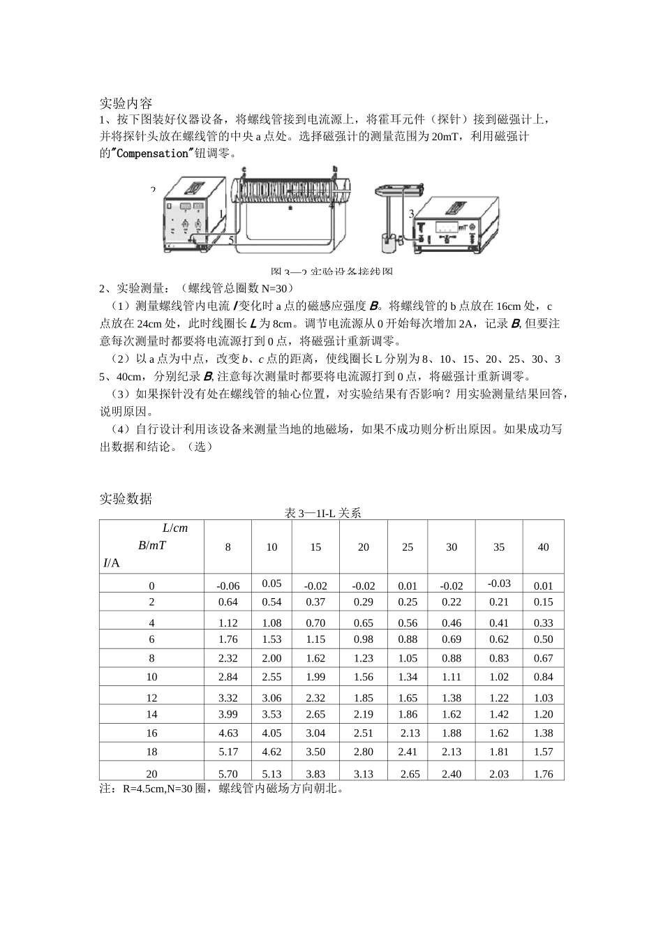 螺线管内的磁场的测量-实验报告_第2页