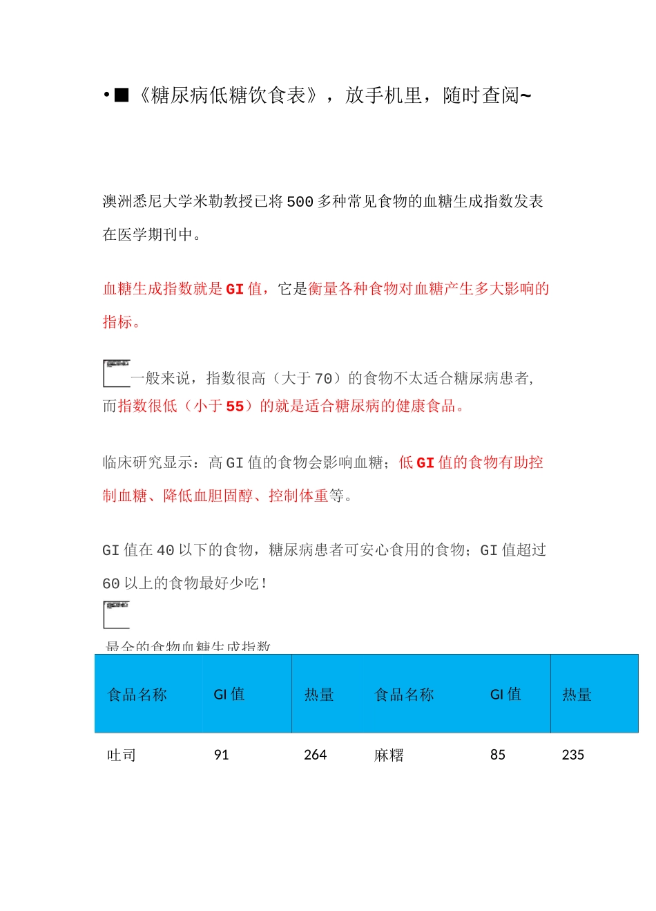 《糖尿病低糖饮食表》_第1页