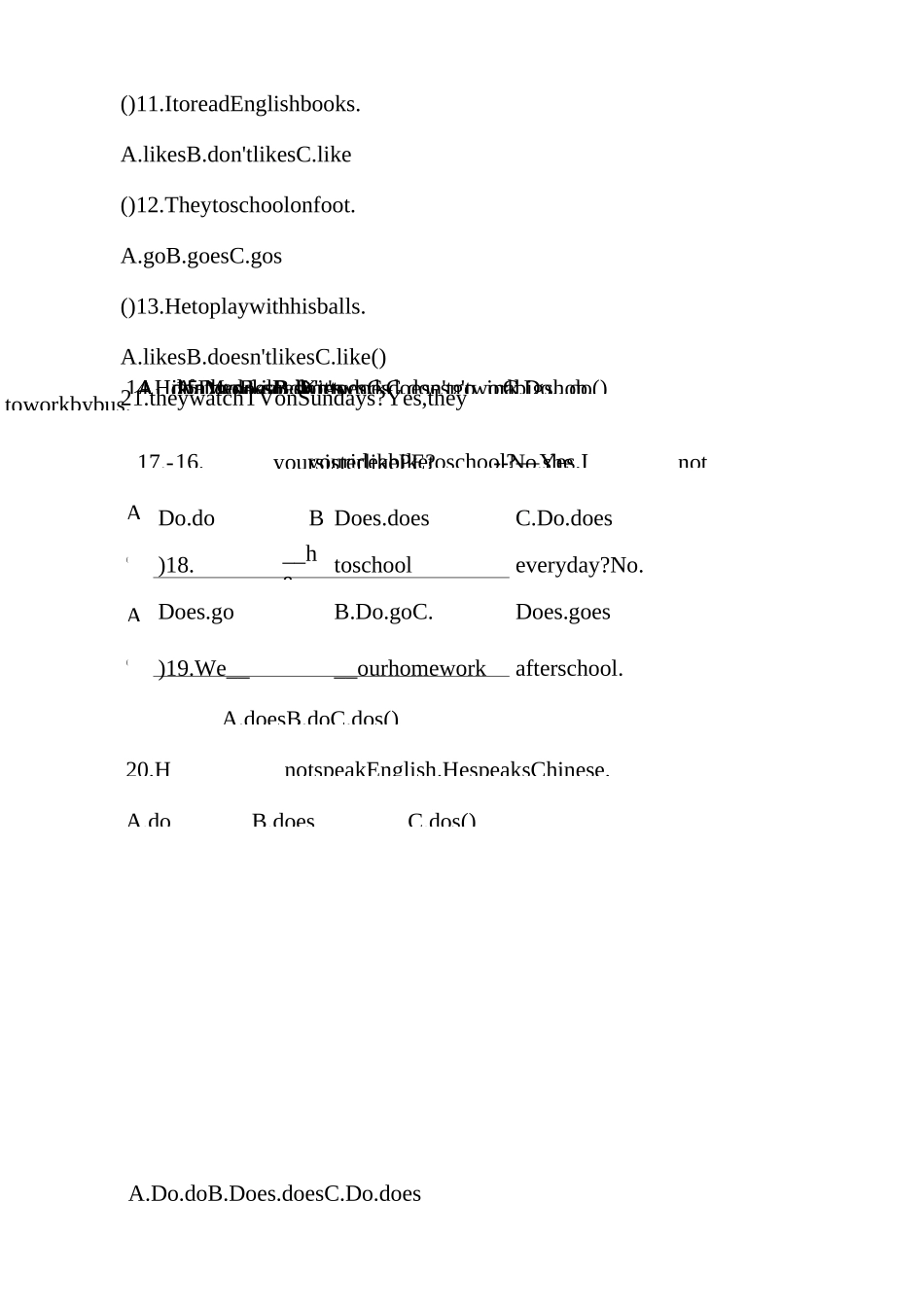 一般现在时句型转换_第2页