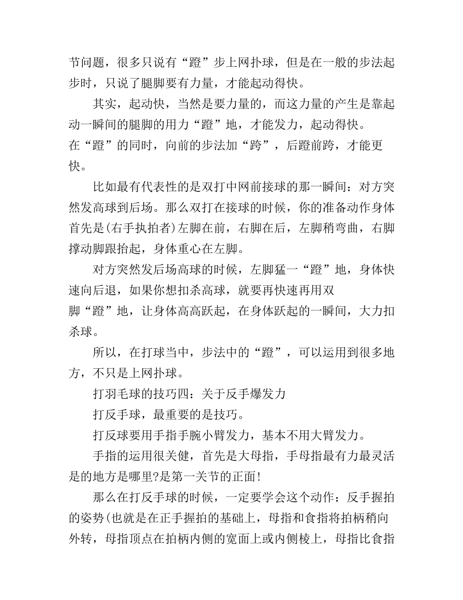 打羽毛球的技巧及心得体验_第3页