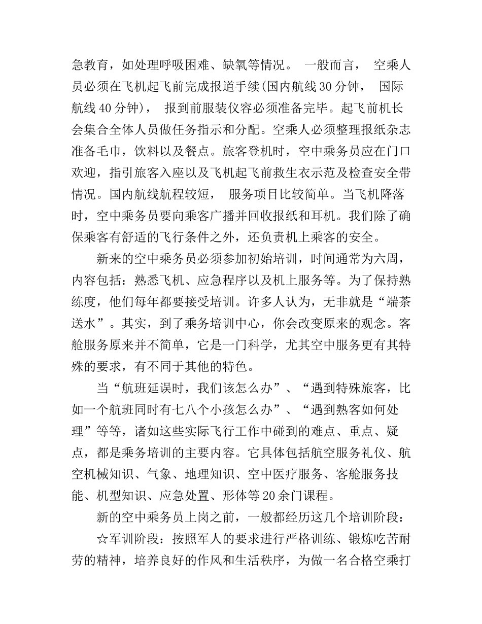 乘务员工作心得体会范文_第2页