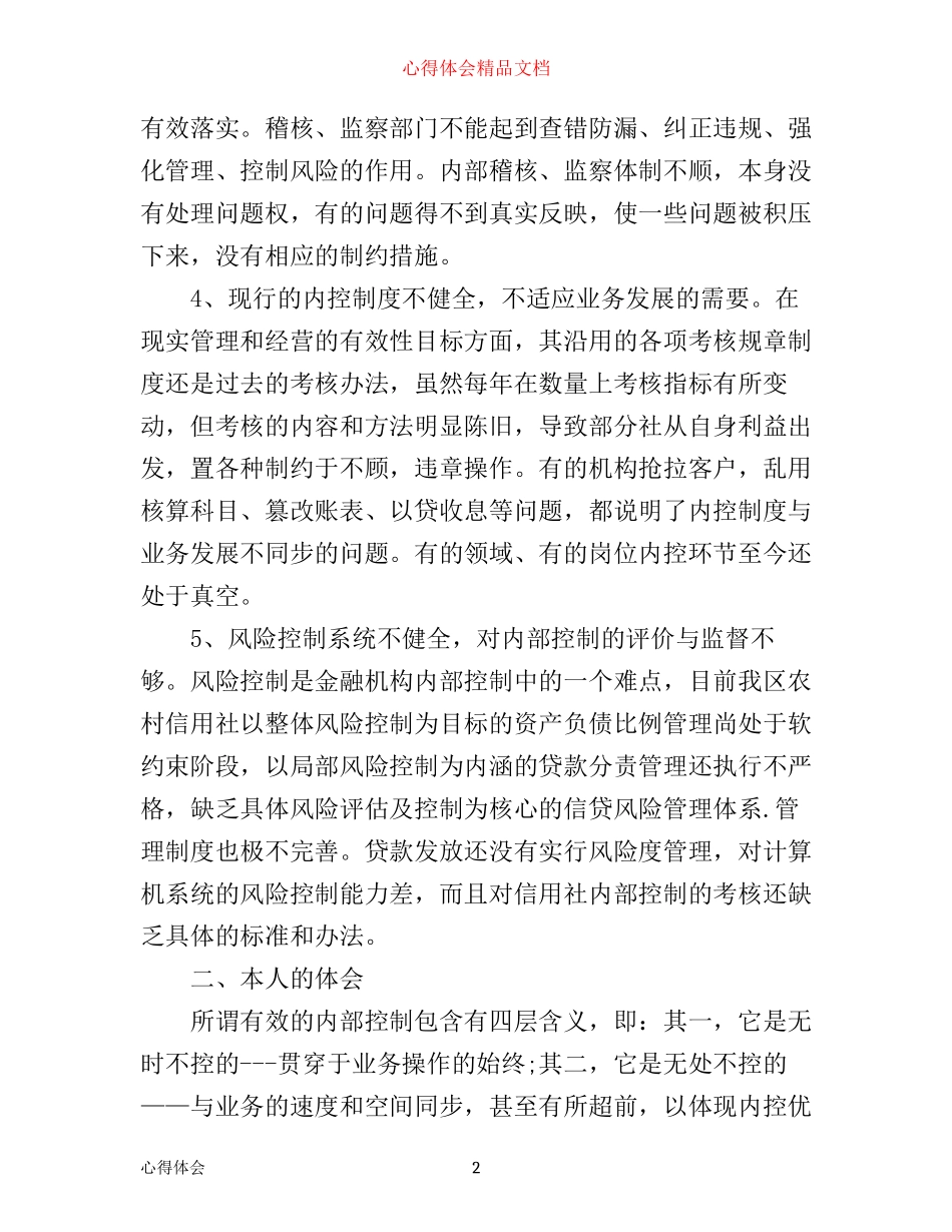 内部控制学习心得_第2页