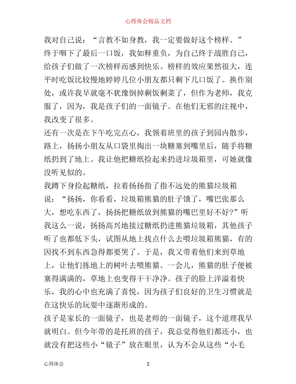 托班老师工作心得体会_第2页