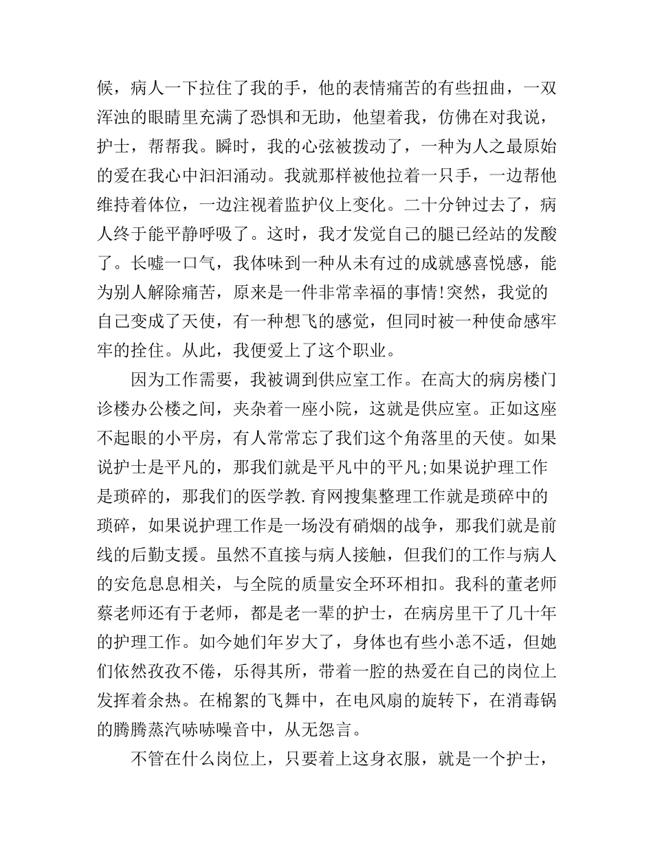 供应室优秀护士优秀演讲稿范文_第2页