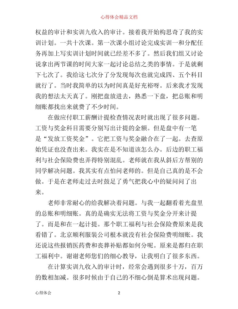 有关审计学实训心得体会4篇_第2页