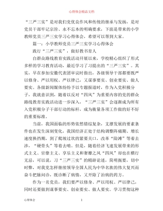 小学教师党员三严三实学习心得体会3篇