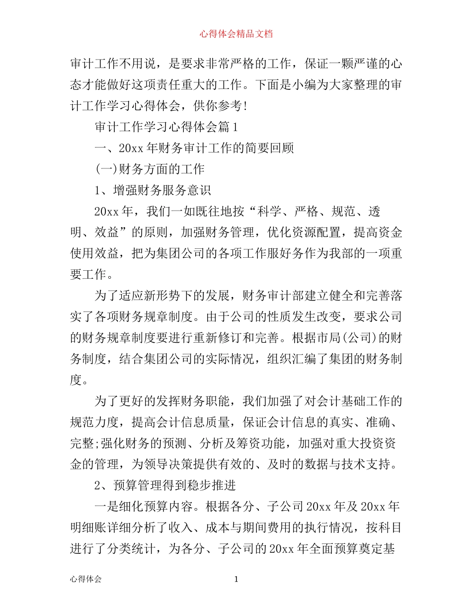 审计工作学习心得体会_第1页