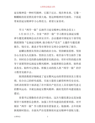 学习延安精神心得范文_弘扬延安精神心得体会7篇