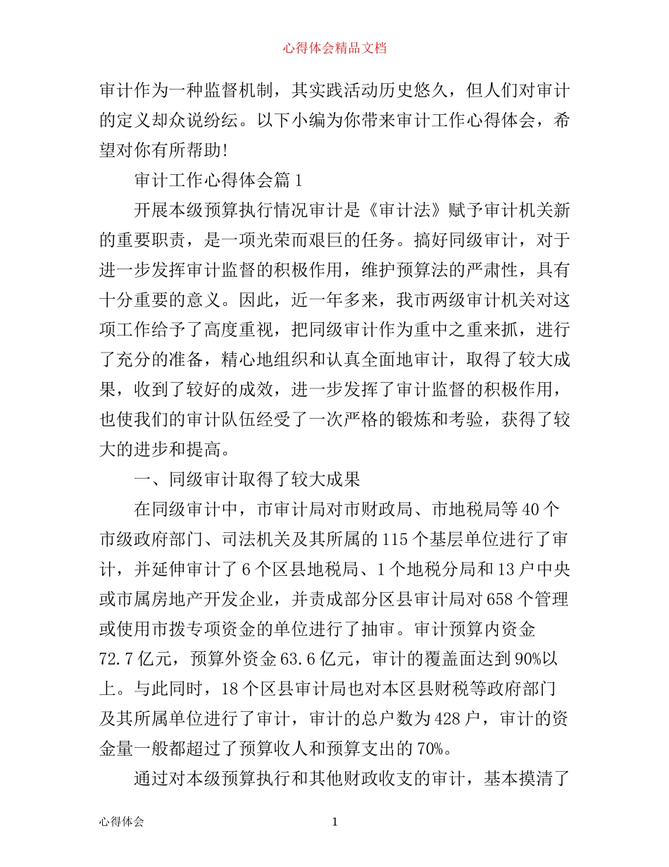 审计工作心得体会_第1页