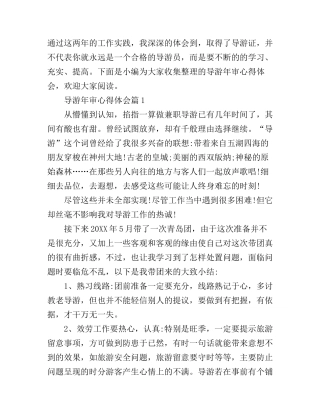导游年审心得体会