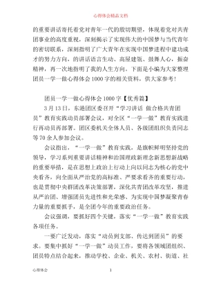 团员一学一做心得体会1000字
