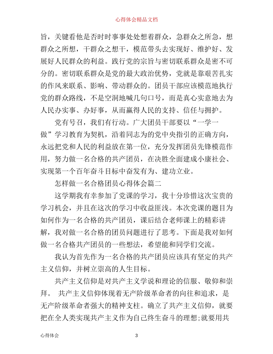 怎样做一名合格团员心得体会_第3页