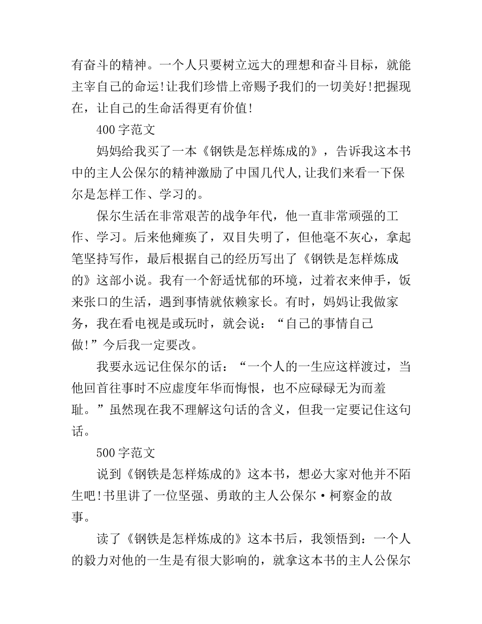 《钢铁是怎样炼成的》读书笔记心得体会_第2页