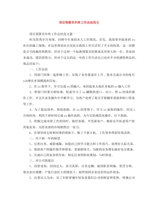项目预算员年终工作总结范文 