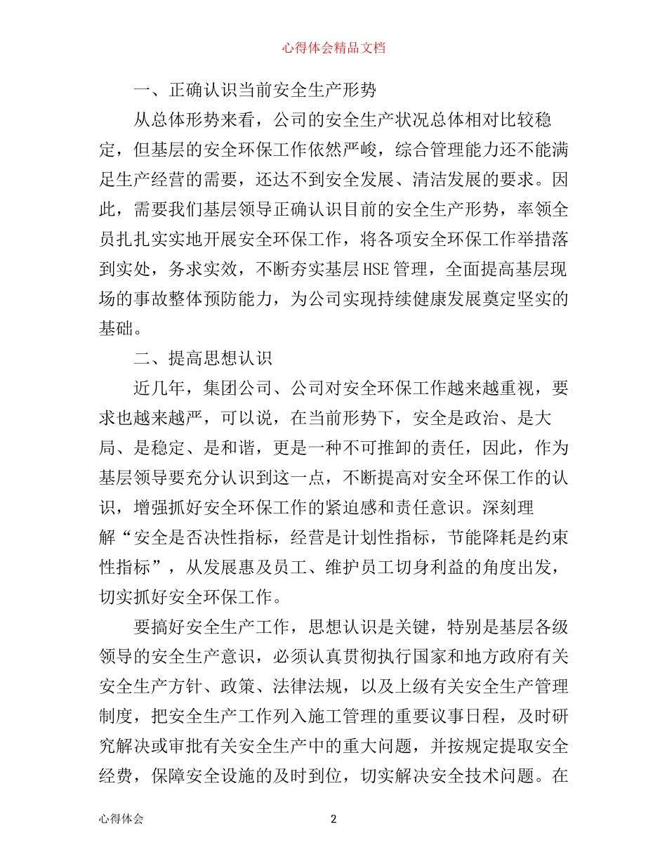有关安全生产心得体会范文_第2页