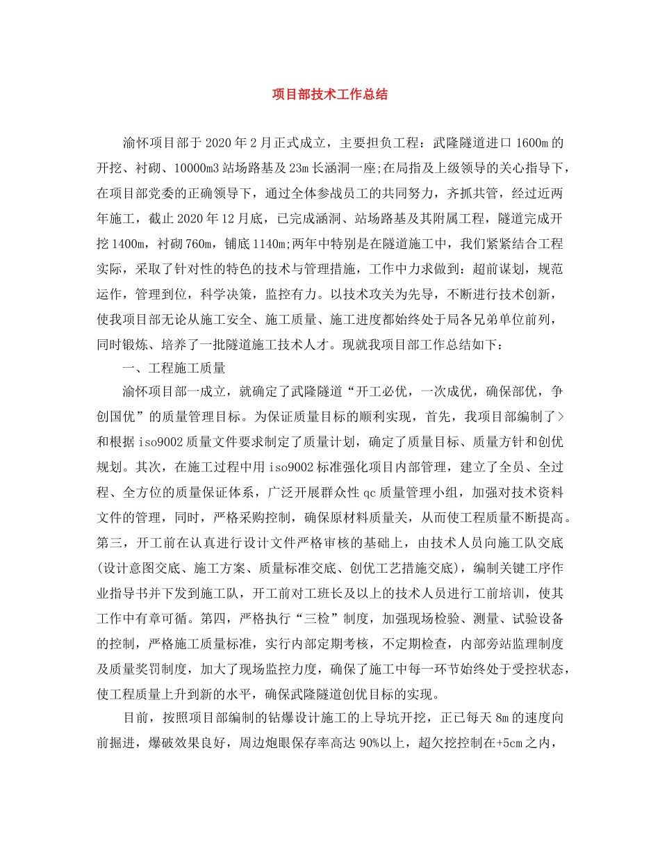 项目部技术工作总结 _第1页