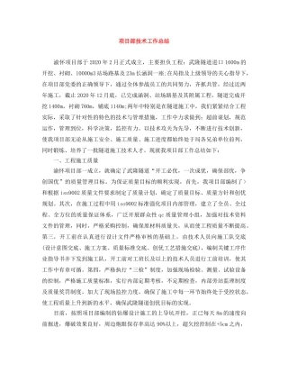 项目部技术工作总结 