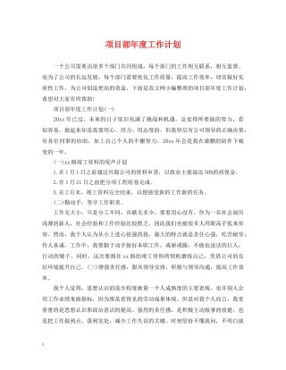 项目部年度工作计划2 