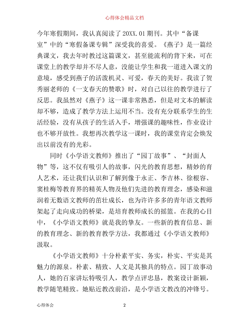 小学语文新教师心得体会_第2页
