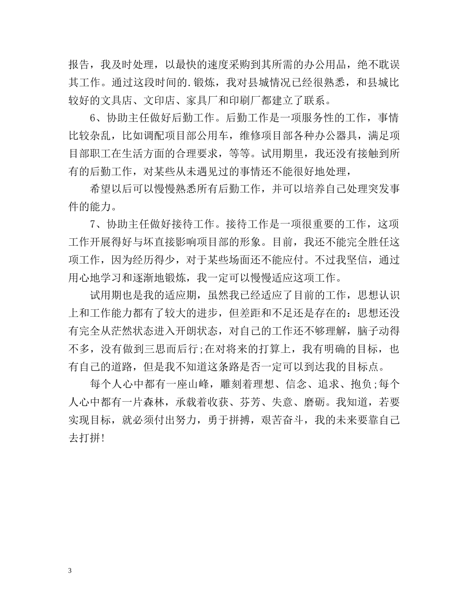 项目部办公室试用期个人自我总结 _第3页