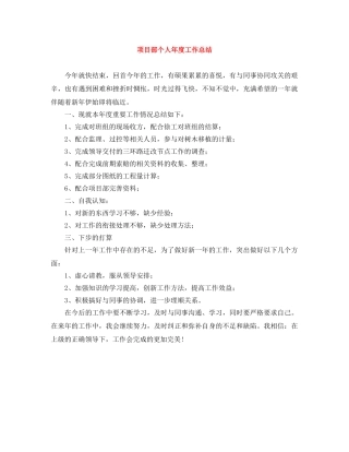 项目部个人年度工作总结 
