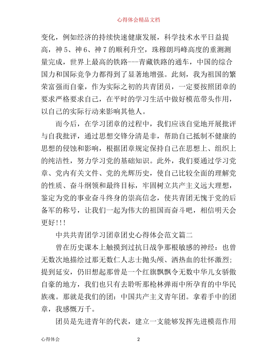 中共共青团学习团章团史心得体会_第2页