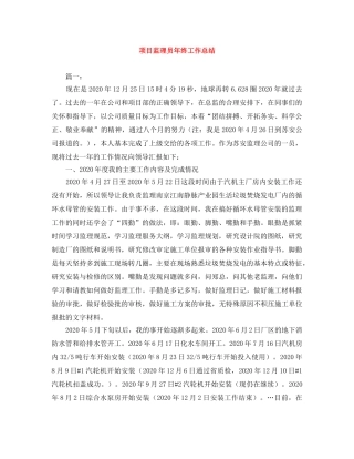 项目监理员年终工作总结 
