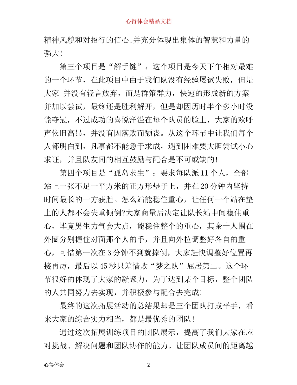 团队团结协作的心得体会_第2页