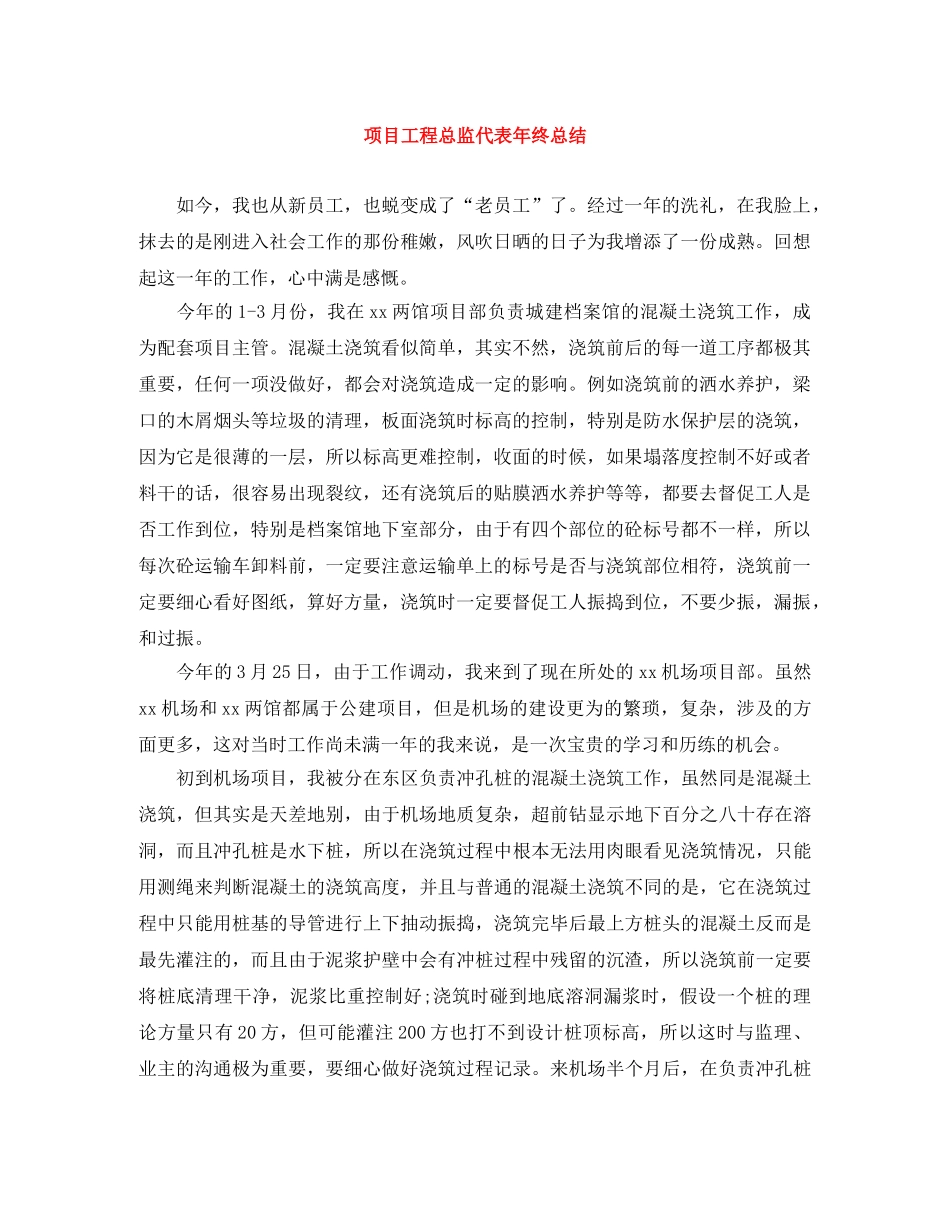 项目工程总监代表年终总结 _第1页
