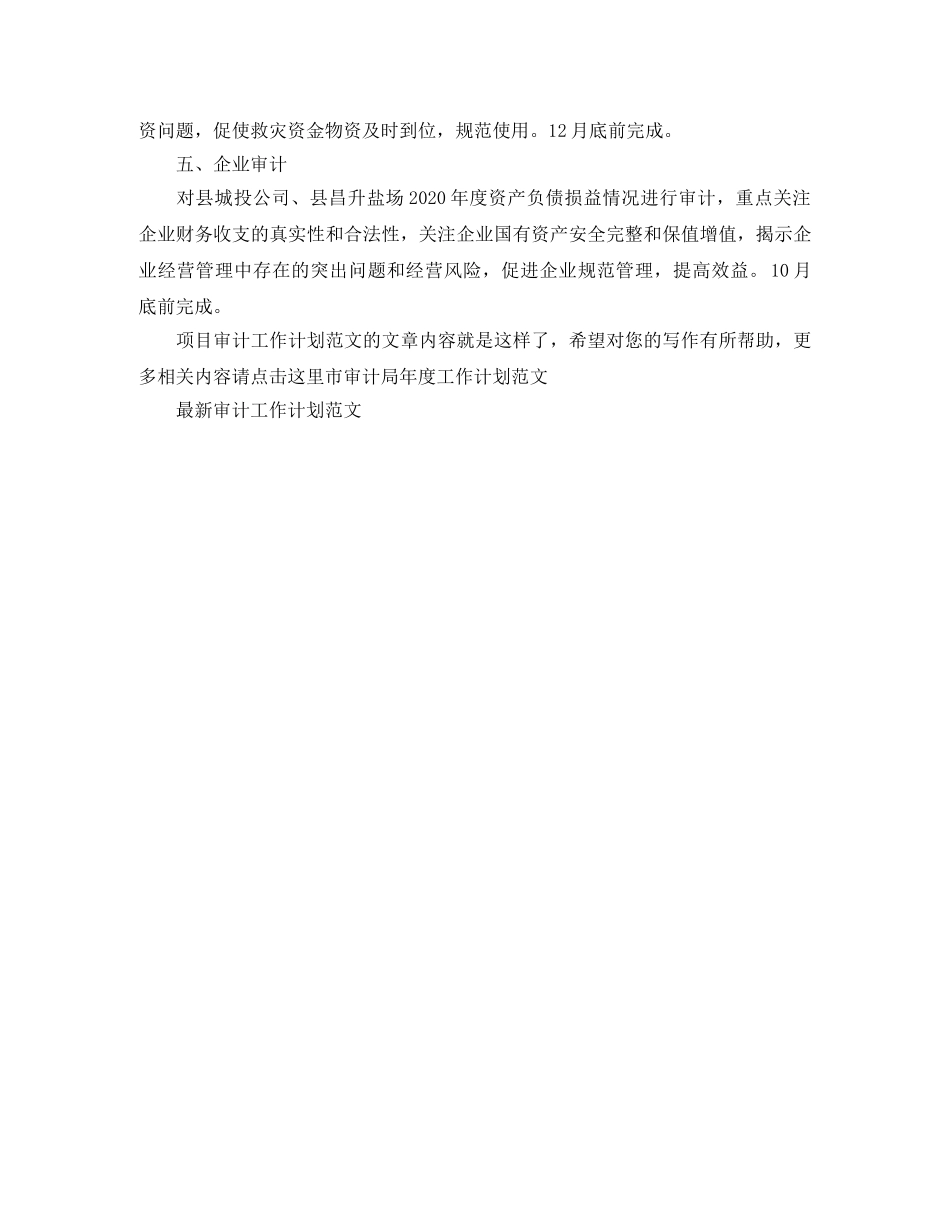 项目审计工作计划范文 _第3页